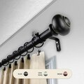 Kd Encimera 1 in. Dani Curtain Rod with 160 to 240 in. Extension, Black KD3728635